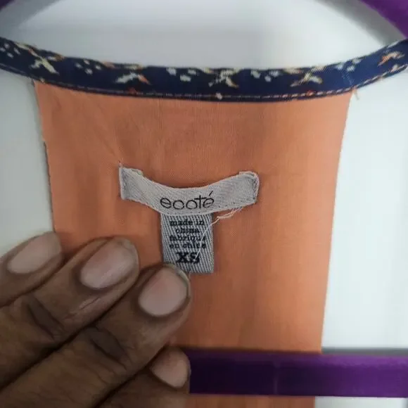 Urban Outfitters Ecote Gigi Boho Orange Floral Mini Dress Size XS - Picture 4 of 6